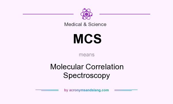 What does MCS mean? It stands for Molecular Correlation Spectroscopy