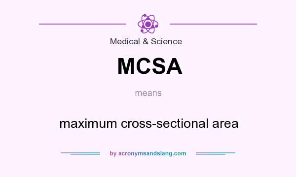 What does MCSA mean? It stands for maximum cross-sectional area