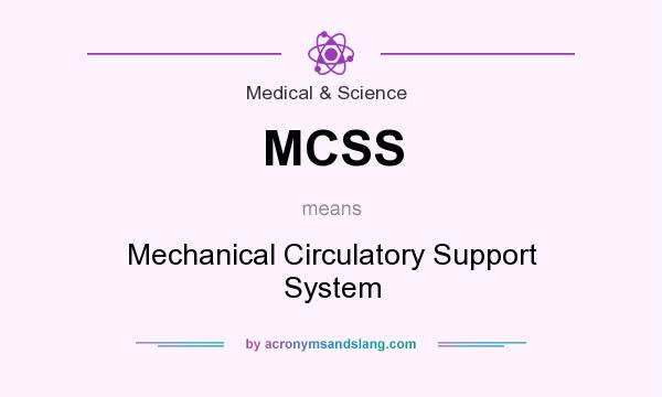 What does MCSS mean? It stands for Mechanical Circulatory Support System
