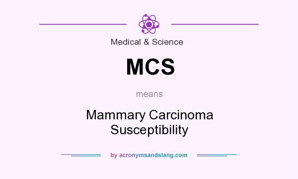 What does MCS mean? It stands for Mammary Carcinoma Susceptibility