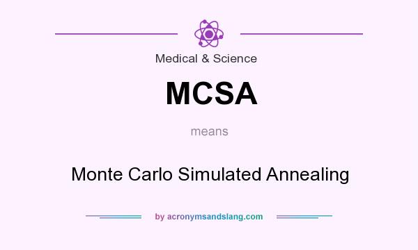 What does MCSA mean? It stands for Monte Carlo Simulated Annealing