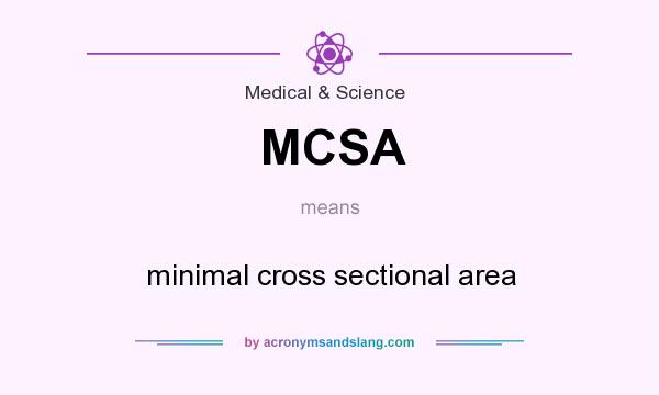 What does MCSA mean? It stands for minimal cross sectional area