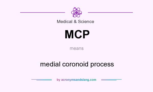 What does MCP mean? It stands for medial coronoid process
