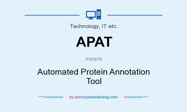 What does APAT mean? It stands for Automated Protein Annotation Tool