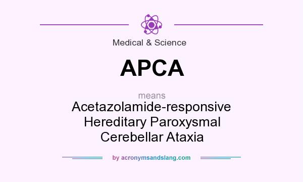 What does APCA mean? It stands for Acetazolamide-responsive Hereditary Paroxysmal Cerebellar Ataxia