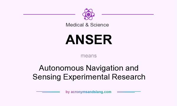 What does ANSER mean? It stands for Autonomous Navigation and Sensing Experimental Research