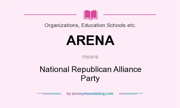 What does ARENA mean? It stands for National Republican Alliance Party