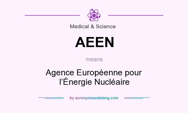 What does AEEN mean? It stands for Agence Européenne pour l’Énergie Nucléaire