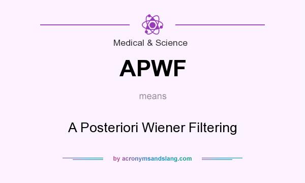 What does APWF mean? It stands for A Posteriori Wiener Filtering