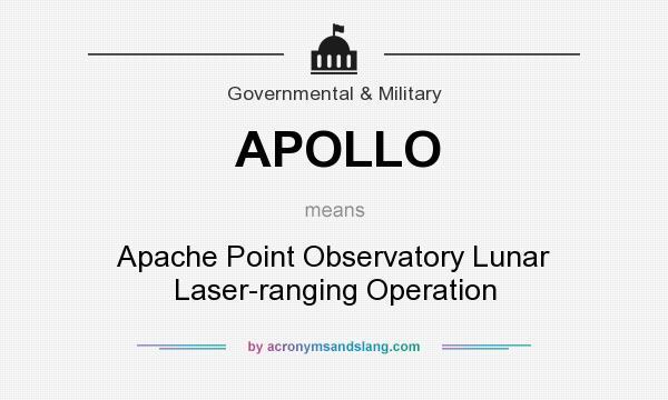 What does APOLLO mean? It stands for Apache Point Observatory Lunar Laser-ranging Operation