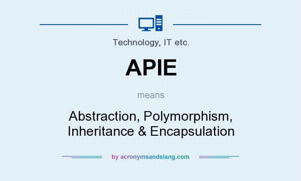 What does APIE mean? It stands for Abstraction, Polymorphism, Inheritance & Encapsulation
