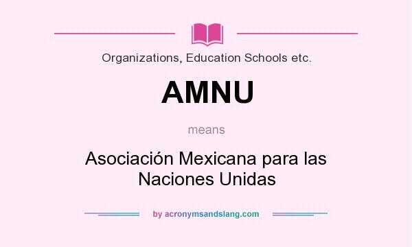 What does AMNU mean? It stands for Asociación Mexicana para las Naciones Unidas