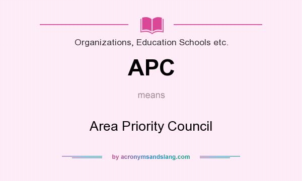 What does APC mean? It stands for Area Priority Council