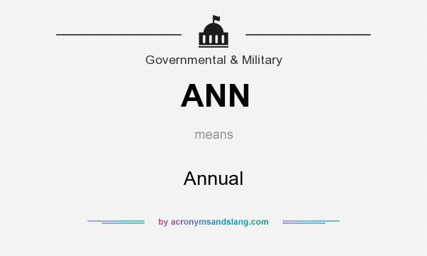 What does ANN mean? It stands for Annual