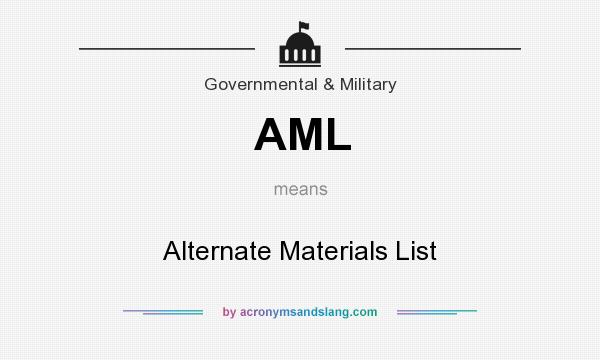 What does AML mean? It stands for Alternate Materials List