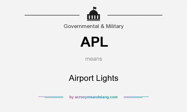 What does APL mean? It stands for Airport Lights