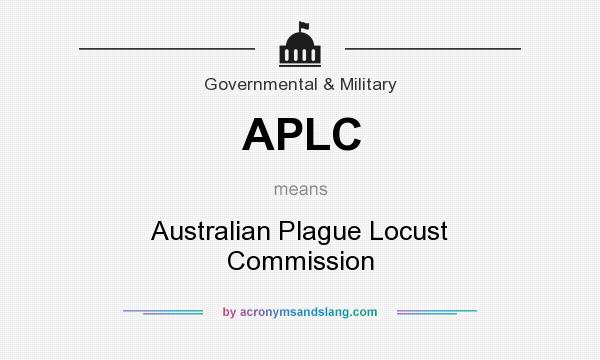 What does APLC mean? It stands for Australian Plague Locust Commission