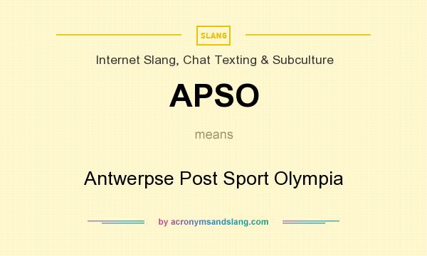 What does APSO mean? It stands for Antwerpse Post Sport Olympia