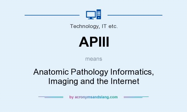 What does APIII mean? It stands for Anatomic Pathology Informatics, Imaging and the Internet