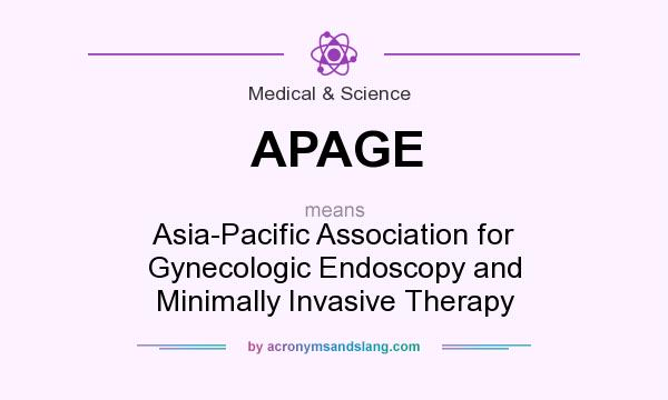 What does APAGE mean? It stands for Asia-Pacific Association for Gynecologic Endoscopy and Minimally Invasive Therapy