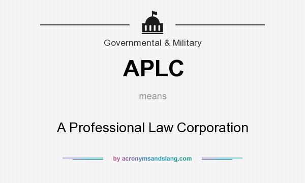 What does APLC mean? It stands for A Professional Law Corporation