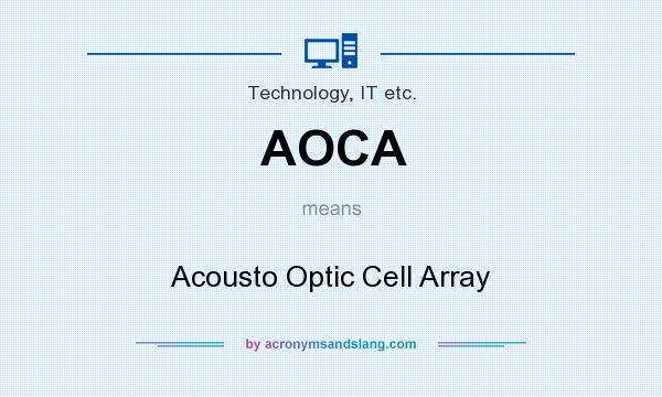 What does AOCA mean? It stands for Acousto Optic Cell Array
