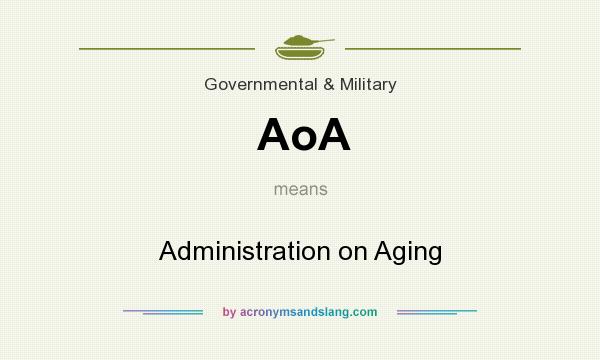 What does AoA mean? It stands for Administration on Aging
