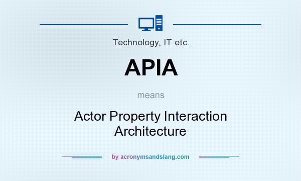What does APIA mean? It stands for Actor Property Interaction Architecture