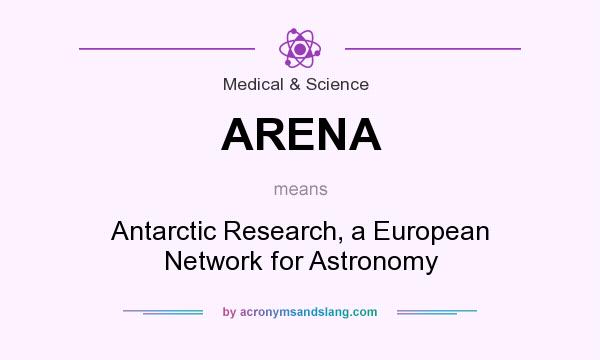What does ARENA mean? It stands for Antarctic Research, a European Network for Astronomy