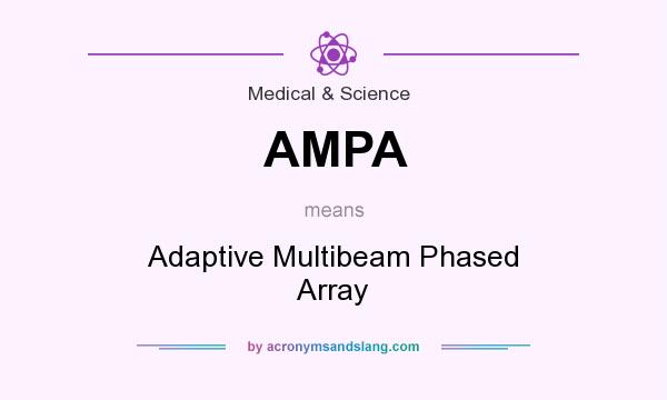 What does AMPA mean? It stands for Adaptive Multibeam Phased Array