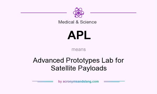 What does APL mean? It stands for Advanced Prototypes Lab for Satellite Payloads