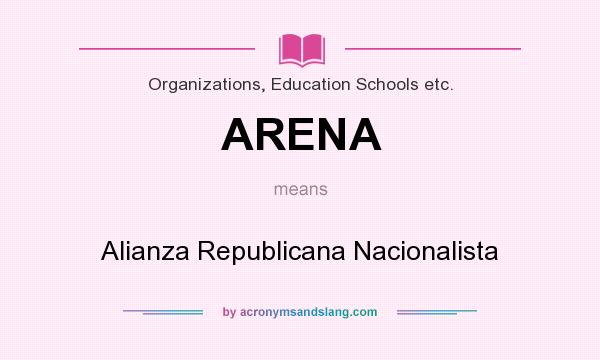 What does ARENA mean? It stands for Alianza Republicana Nacionalista
