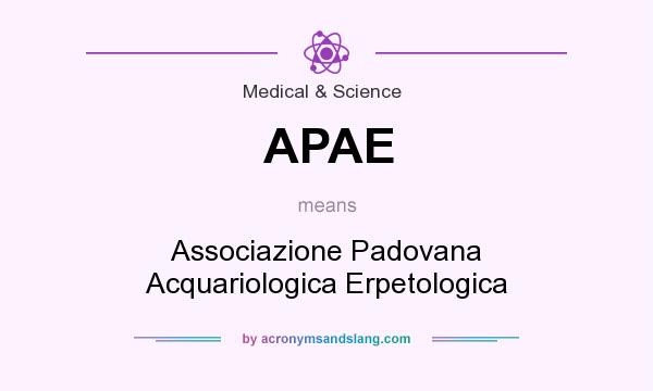 What does APAE mean? It stands for Associazione Padovana Acquariologica Erpetologica