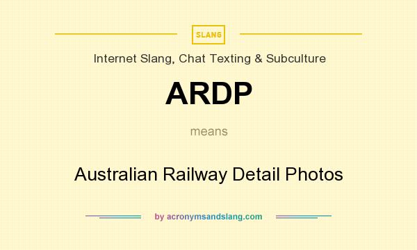 What does ARDP mean? It stands for Australian Railway Detail Photos