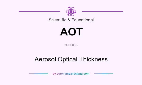 What does AOT mean? It stands for Aerosol Optical Thickness