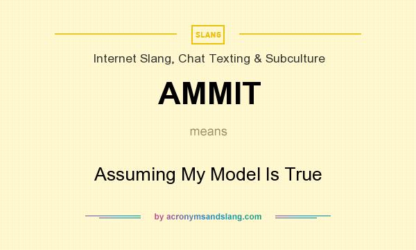 What does AMMIT mean? It stands for Assuming My Model Is True