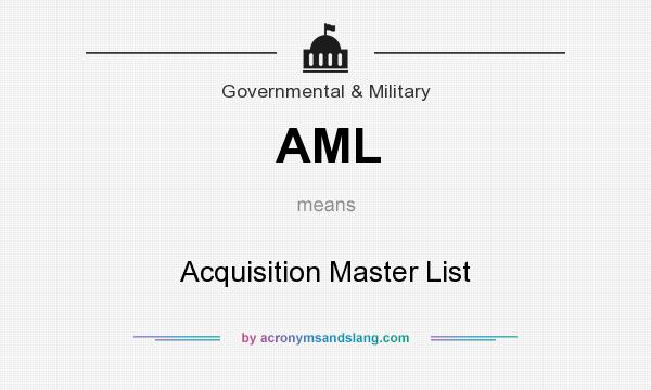 What does AML mean? It stands for Acquisition Master List