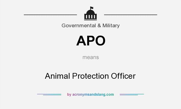 What does APO mean? It stands for Animal Protection Officer