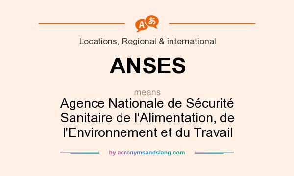 What does ANSES mean? It stands for Agence Nationale de Sécurité Sanitaire de l`Alimentation, de l`Environnement et du Travail