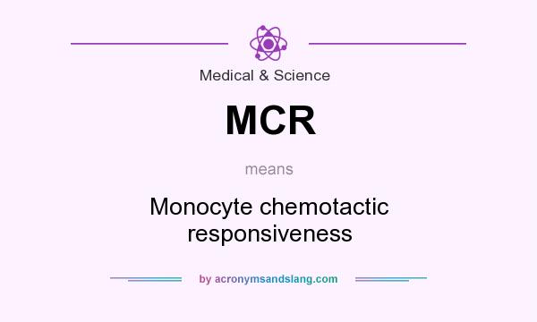 What does MCR mean? It stands for Monocyte chemotactic responsiveness