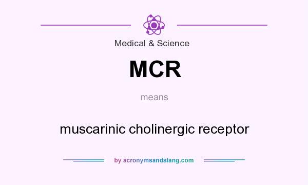 What does MCR mean? It stands for muscarinic cholinergic receptor