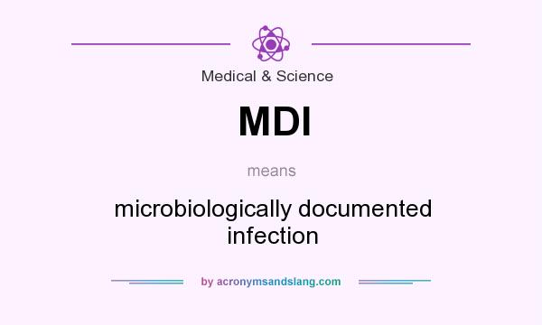 What does MDI mean? It stands for microbiologically documented infection
