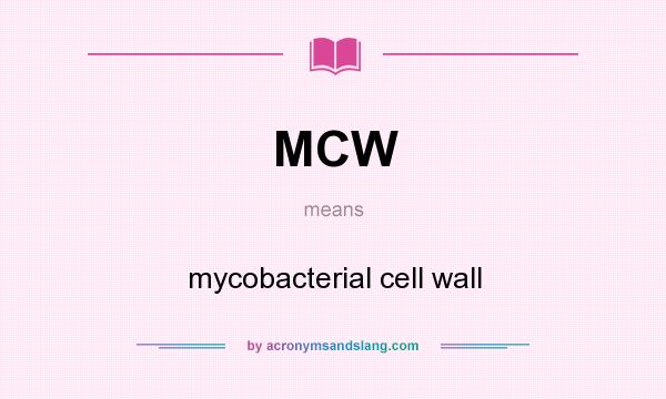 What does MCW mean? It stands for mycobacterial cell wall