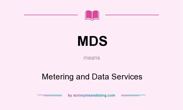 What does MDS mean? It stands for Metering and Data Services