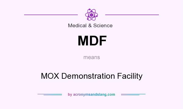 What does MDF mean? It stands for MOX Demonstration Facility