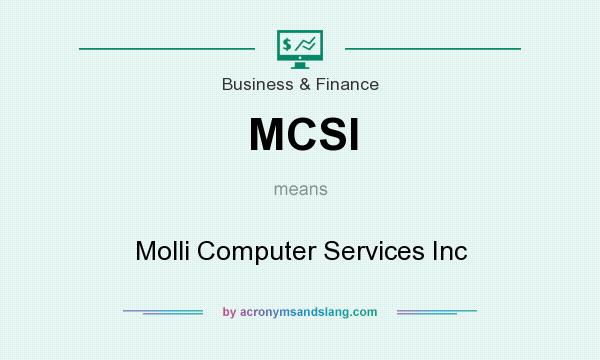What does MCSI mean? It stands for Molli Computer Services Inc