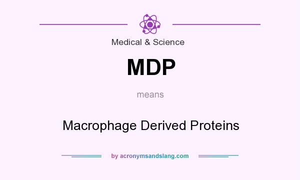 What does MDP mean? It stands for Macrophage Derived Proteins