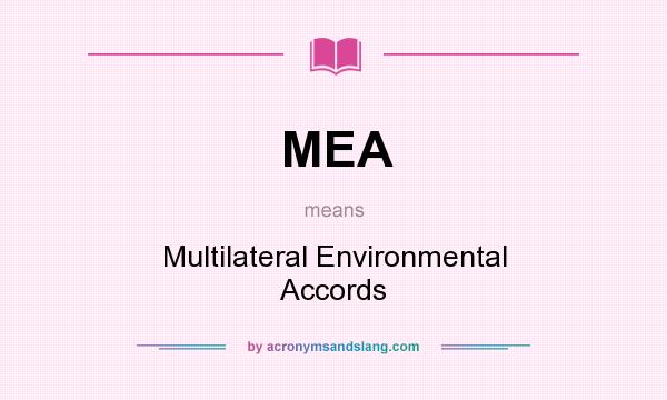 What does MEA mean? It stands for Multilateral Environmental Accords