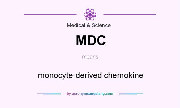 What does MDC mean? It stands for monocyte-derived chemokine