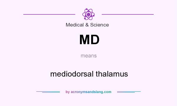 What does MD mean? It stands for mediodorsal thalamus